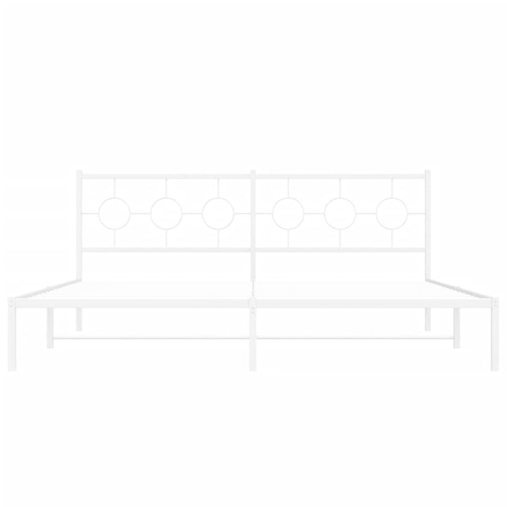 sengeramme med sengegavl 200x200 cm metal hvid