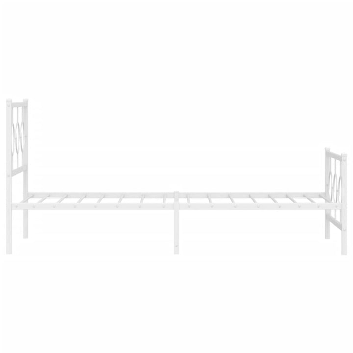 sengeramme med sengegavl og fodgærde 100x200 cm metal hvid