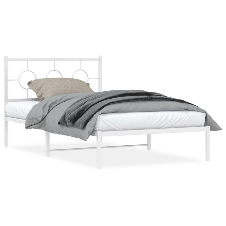sengeramme med sengegavl og fodgærde 107x203 cm metal hvid