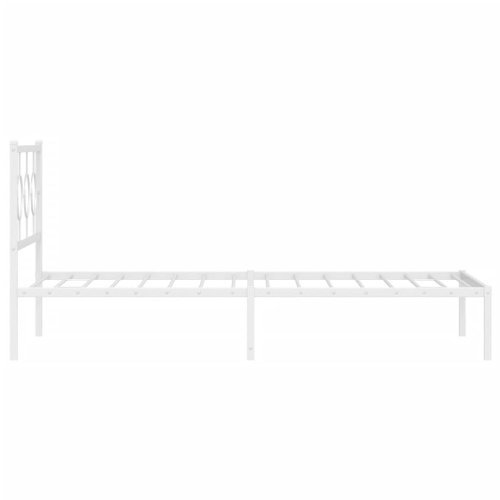 sengeramme med sengegavl og fodgærde 107x203 cm metal hvid