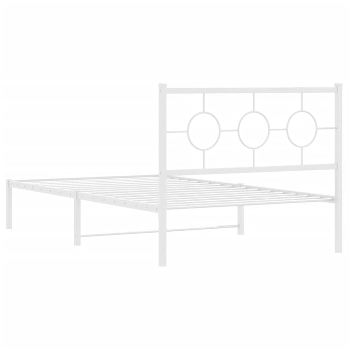 sengeramme med sengegavl og fodgærde 107x203 cm metal hvid