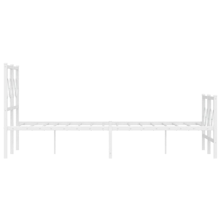 sengeramme med sengegavl og fodgærde 120x190 cm metal hvid