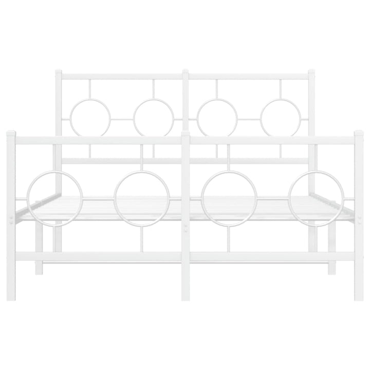 sengeramme med sengegavl og fodgærde 120x200 cm metal hvid