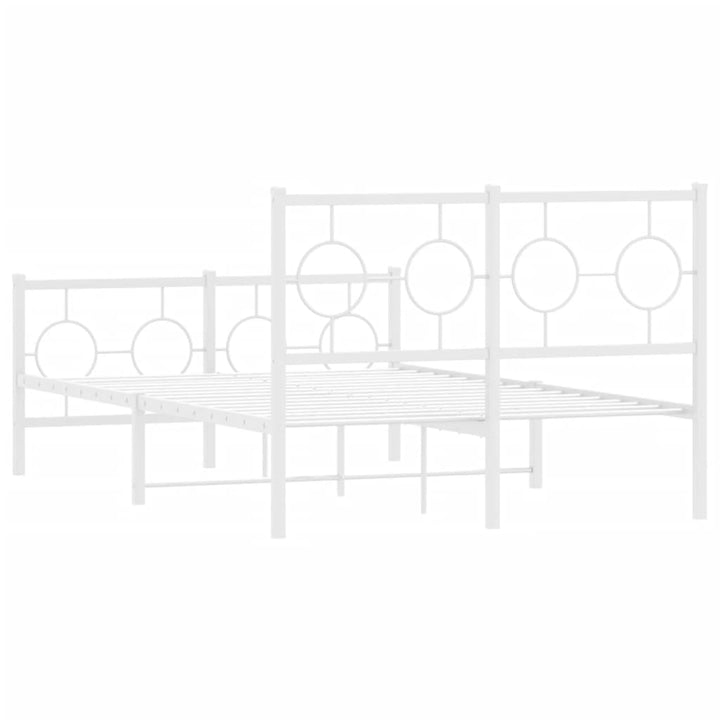 sengeramme med sengegavl og fodgærde 120x200 cm metal hvid