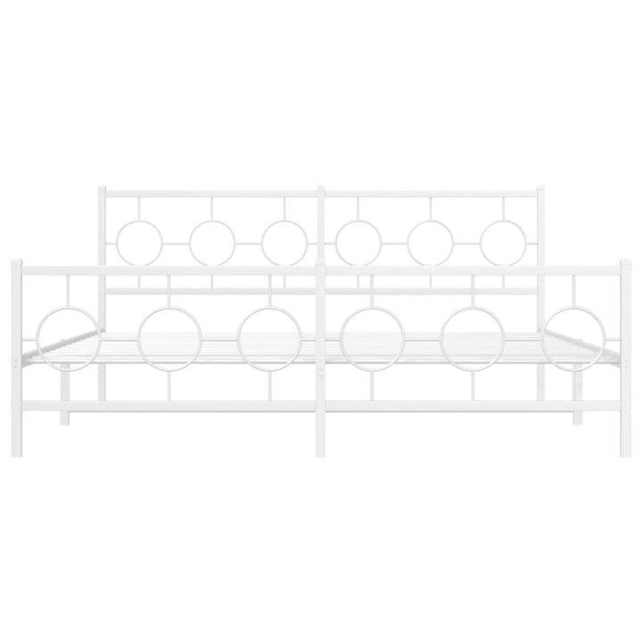 sengeramme med sengegavl og fodgærde 180x200 cm metal hvid