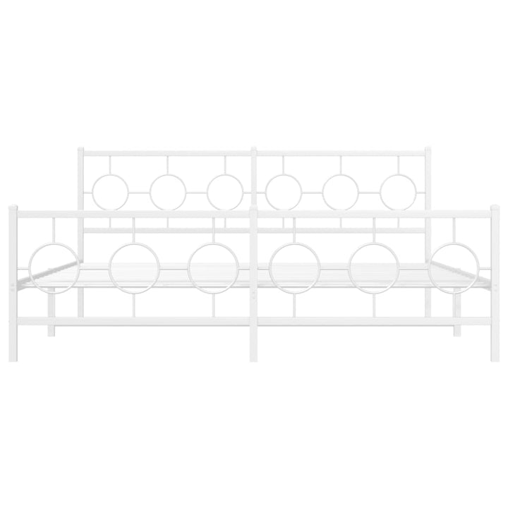 sengeramme med sengegavl og fodgærde 183x213 cm metal hvid