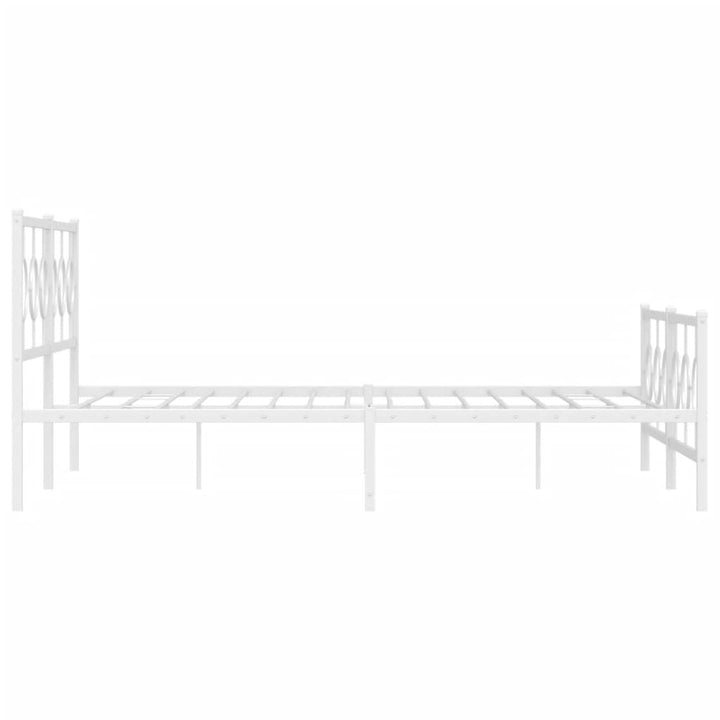 sengeramme med sengegavl og fodgærde 183x213 cm metal hvid
