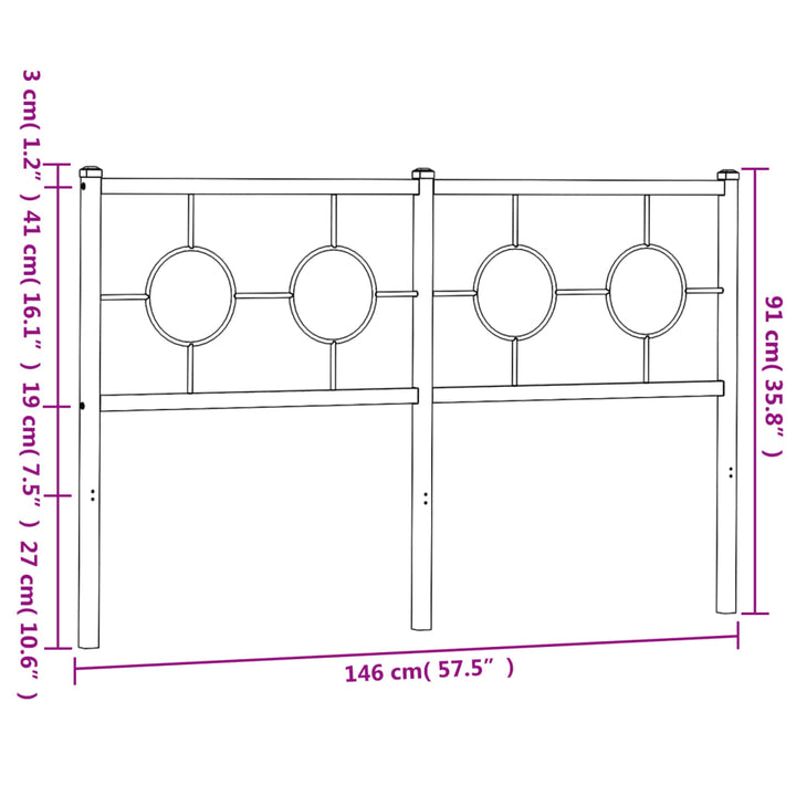 udskiftningsgavl 140 cm metal hvid