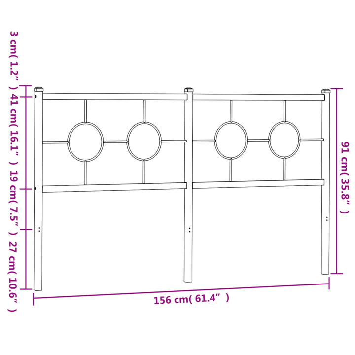 udskiftningsgavl 150 cm metal hvid