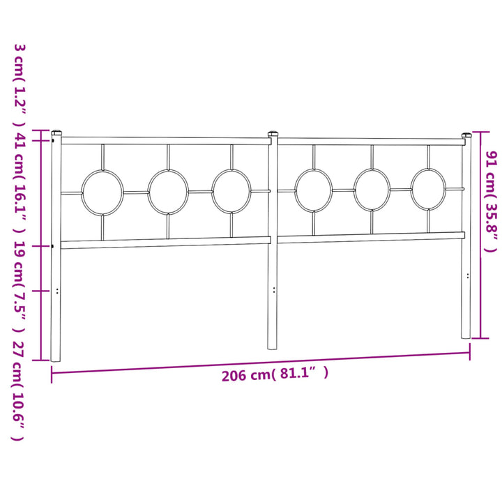 udskiftningsgavl 200 cm metal hvid