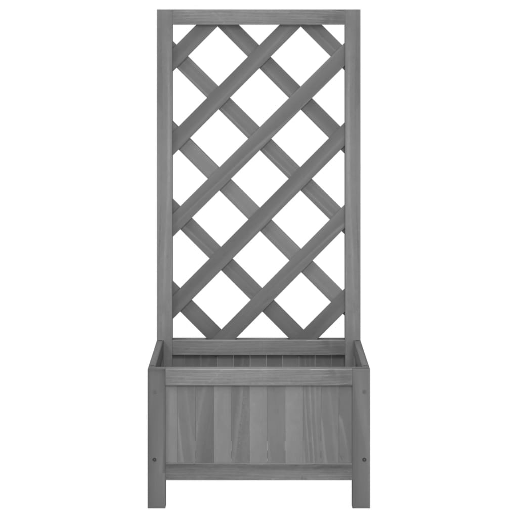 plantekasse med espalier massivt grantræ grå