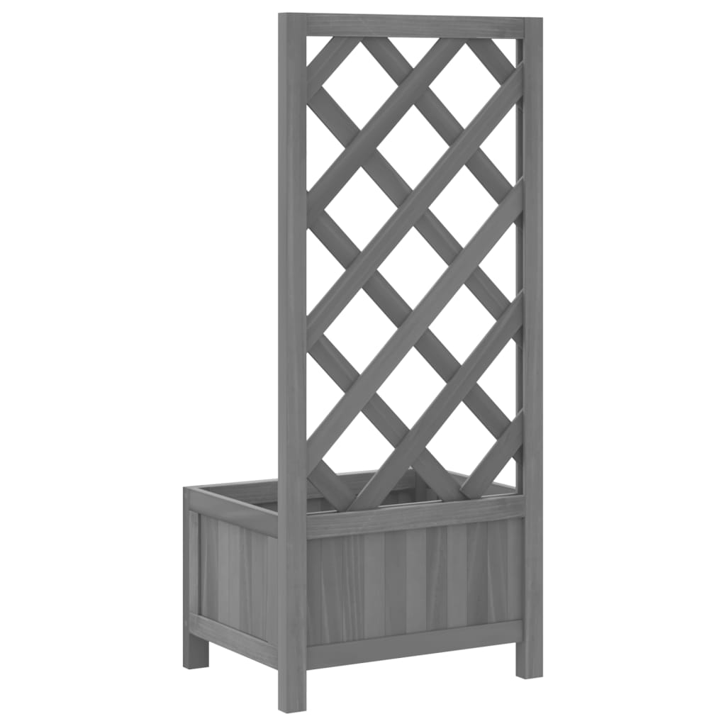 plantekasse med espalier massivt grantræ grå