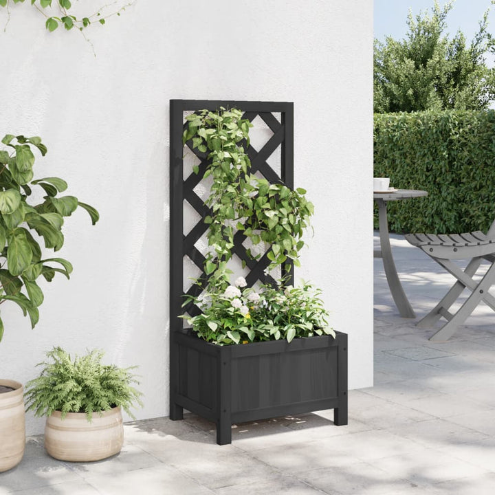plantekasse med espalier massivt grantræ sort
