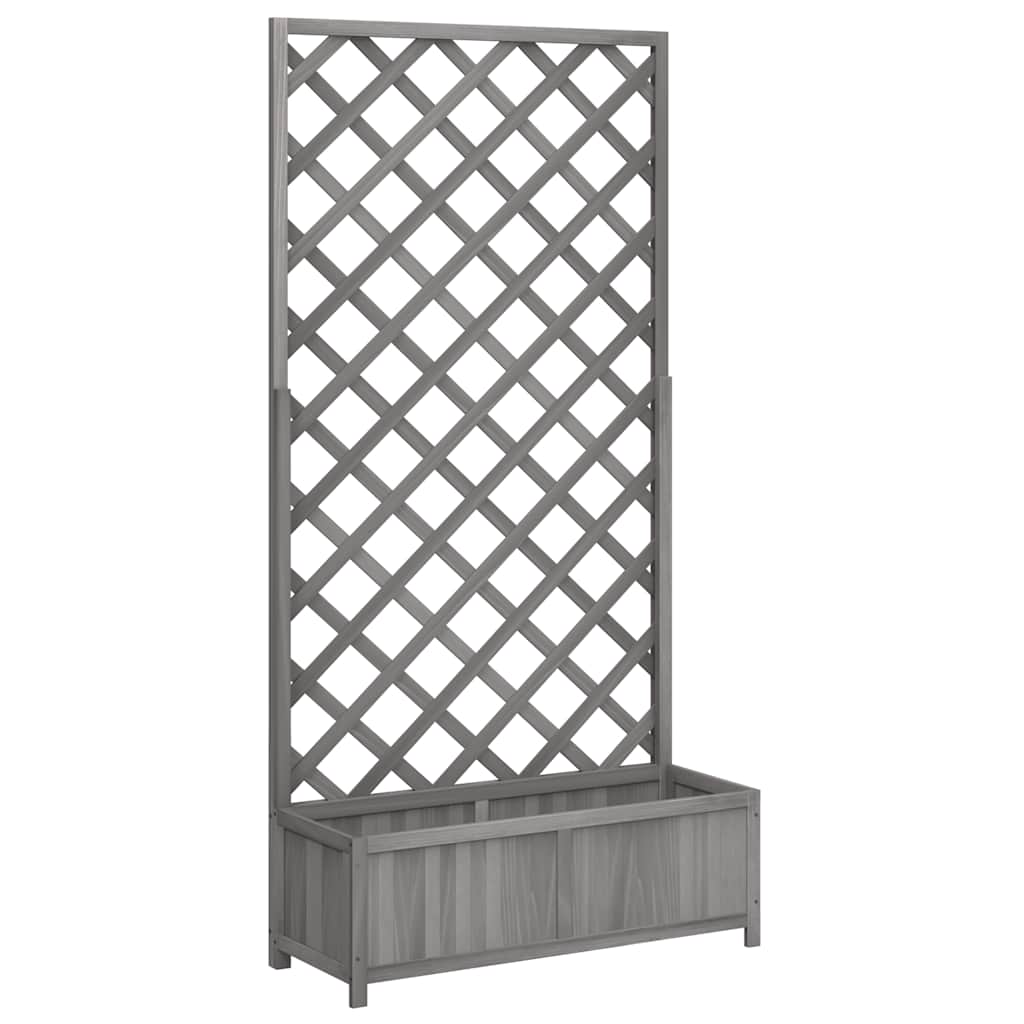 plantekasse med espalier massivt grantræ grå