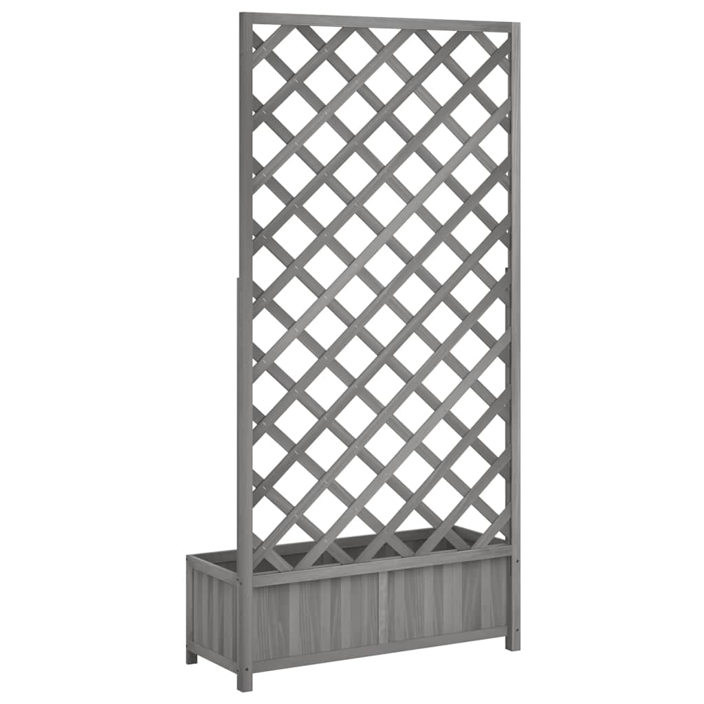 plantekasse med espalier massivt grantræ grå