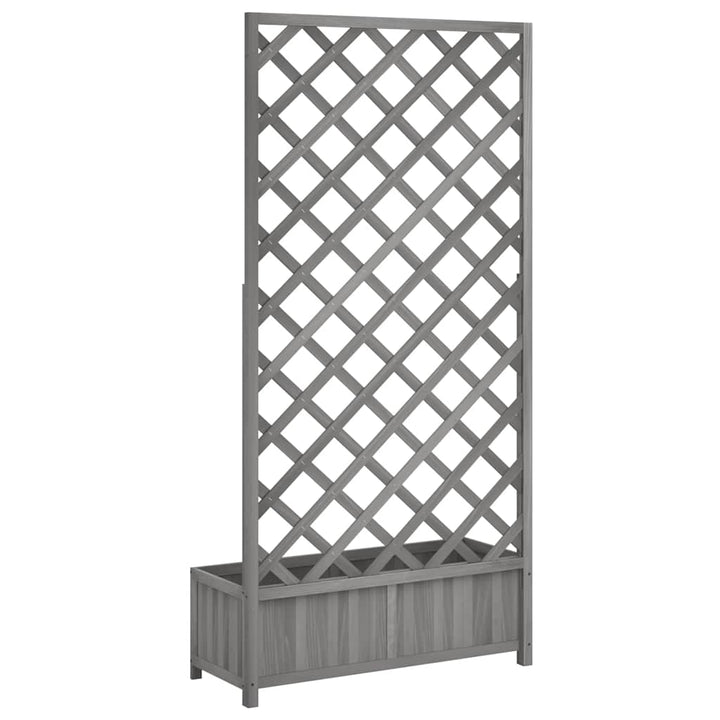 plantekasse med espalier massivt grantræ grå
