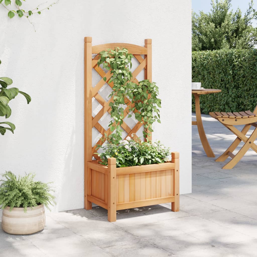 plantekasse med espalier massivt grantræ brun