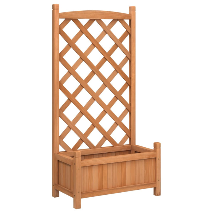 plantekasse med espalier brun 55x29,5x110 cm massivt grantræ