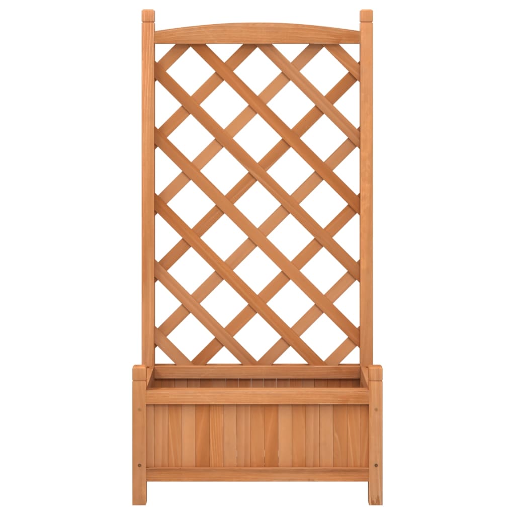 plantekasse med espalier brun 55x29,5x110 cm massivt grantræ