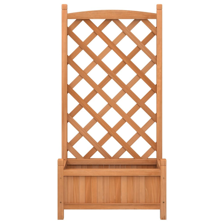 plantekasse med espalier brun 55x29,5x110 cm massivt grantræ