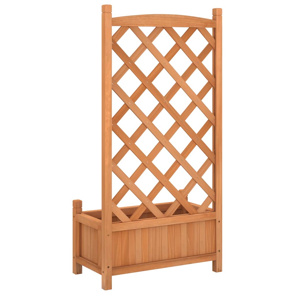 plantekasse med espalier brun 55x29,5x110 cm massivt grantræ