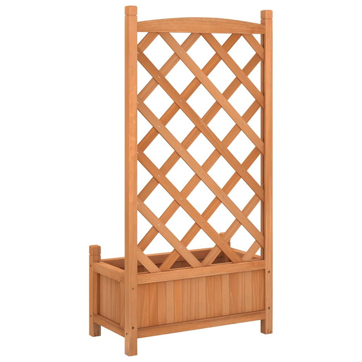 plantekasse med espalier brun 55x29,5x110 cm massivt grantræ