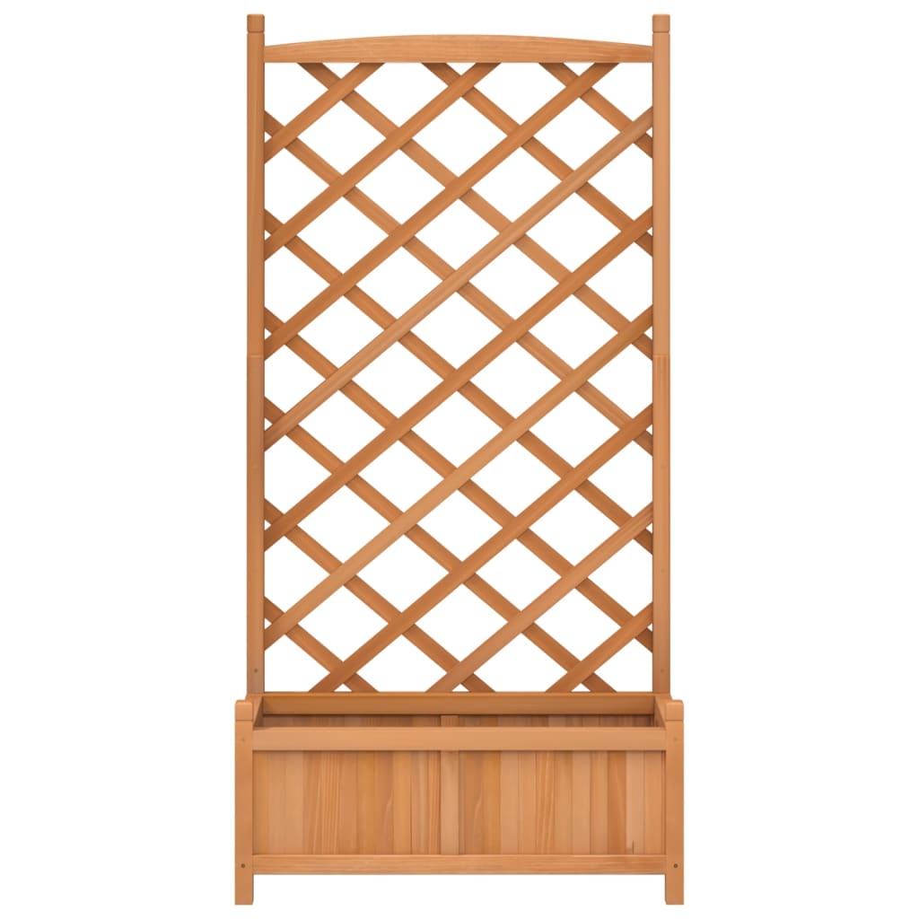 plantekasse med espalier massivt grantræ brun