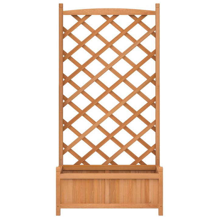 plantekasse med espalier massivt grantræ brun