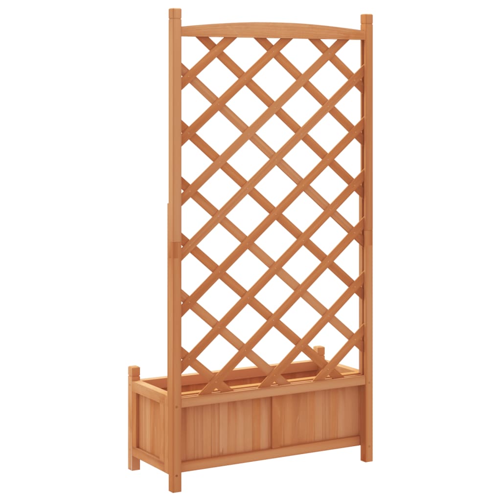 plantekasse med espalier massivt grantræ brun