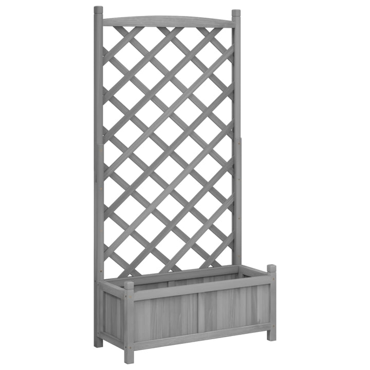 plantekasse med espalier massivt grantræ grå