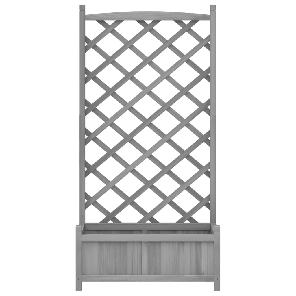 plantekasse med espalier massivt grantræ grå