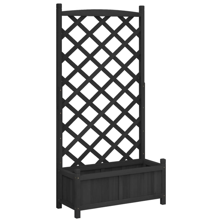 plantekasse med espalier massivt grantræ sort