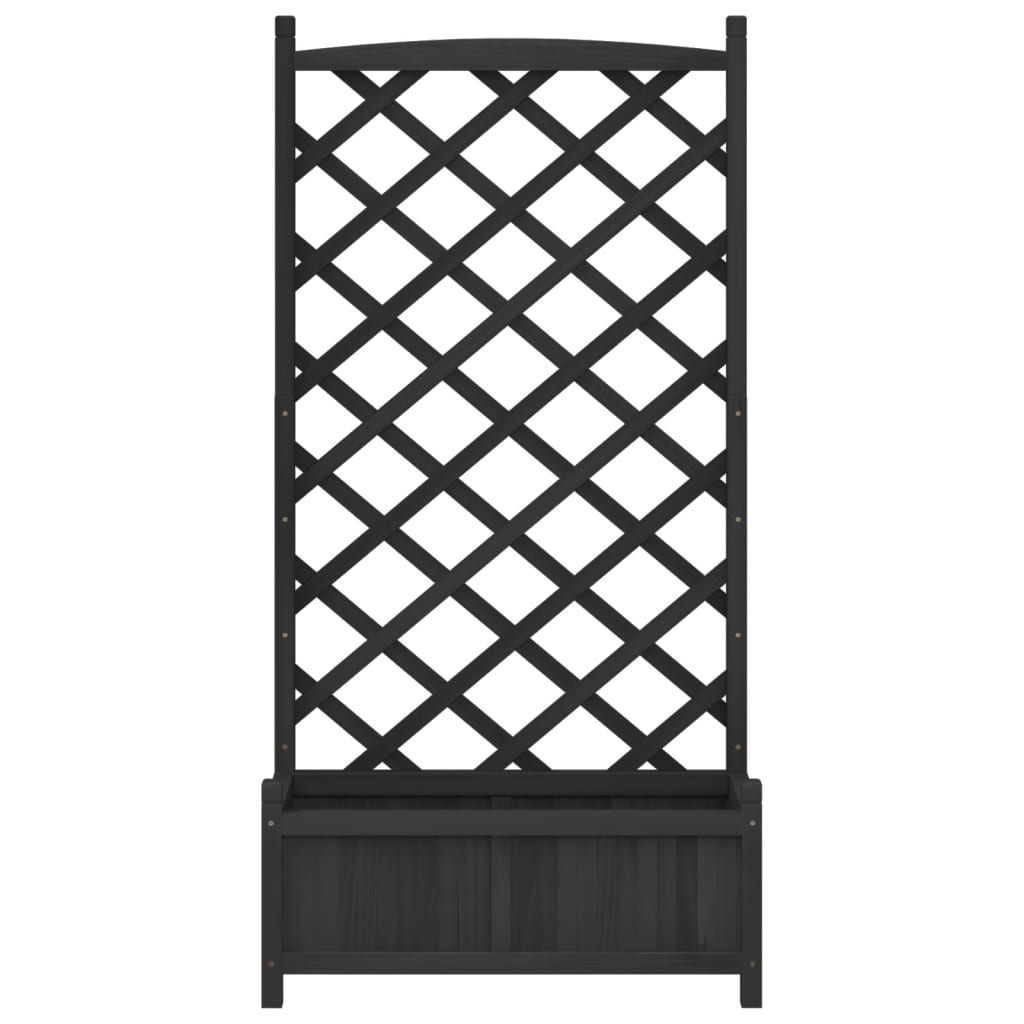 plantekasse med espalier massivt grantræ sort