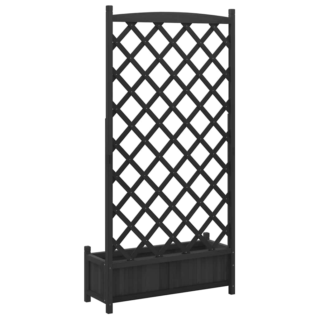 plantekasse med espalier massivt grantræ sort