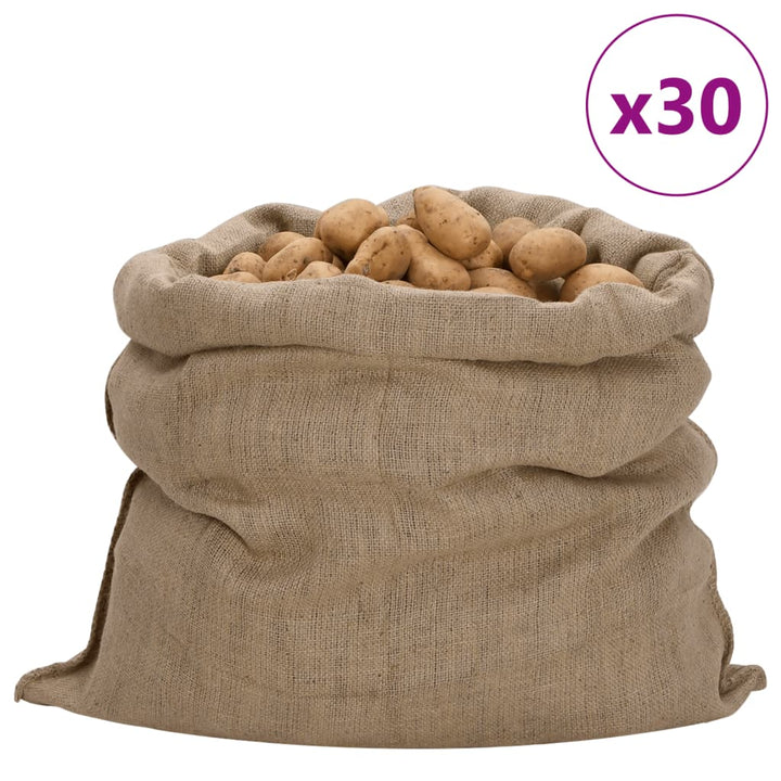 jutesække 30 stk. 100x110 cm 100 % jute 340 g/m2