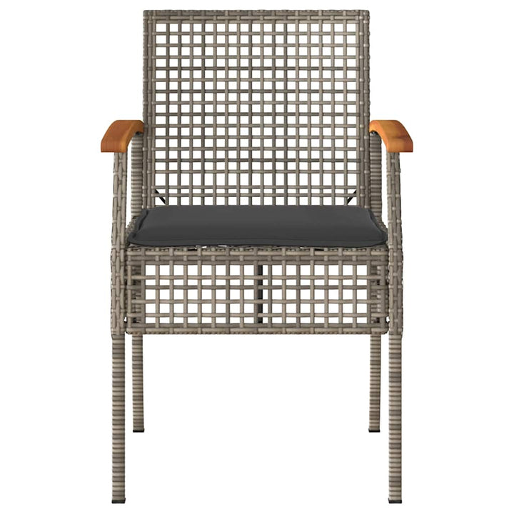havestole 2 stk. med hynder polyrattan og akacietræ grå