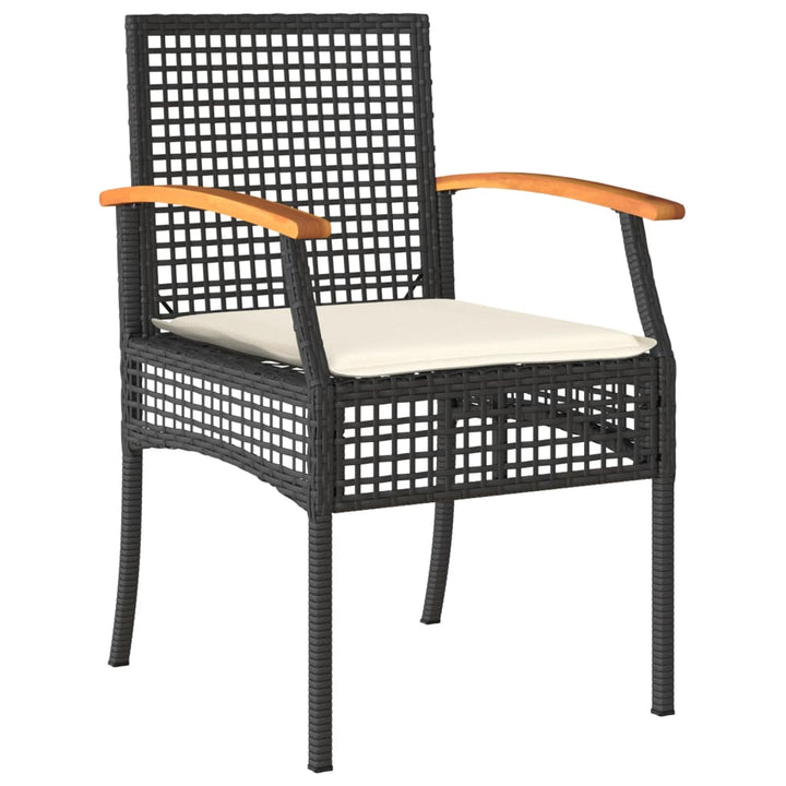 loungesæt til haven 4 dele med hynder polyrattan sort