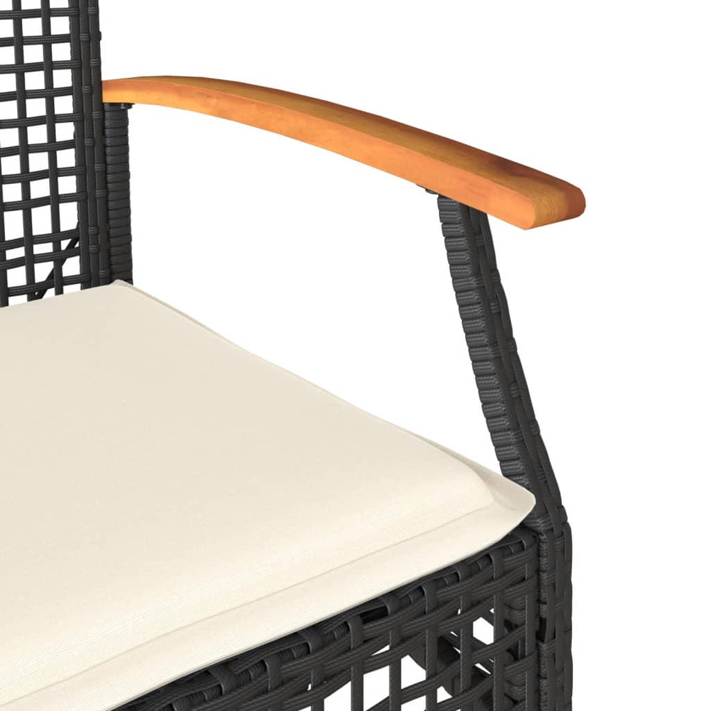 loungesæt til haven 4 dele med hynder polyrattan sort