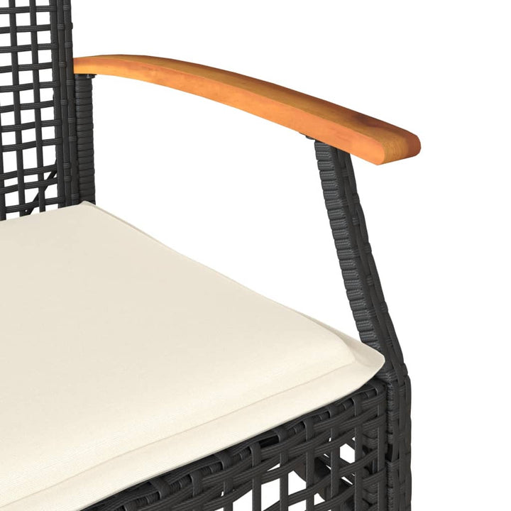 loungesæt til haven 4 dele med hynder polyrattan sort