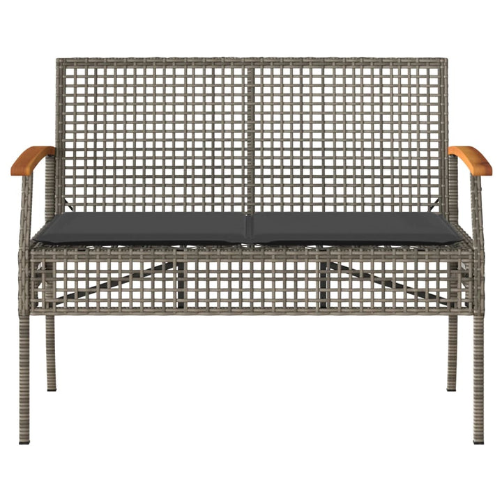 loungesæt til haven 4 dele med hynder polyrattan grå