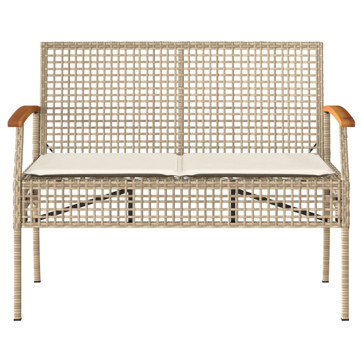 loungesæt til haven 4 dele med hynder polyrattan beige