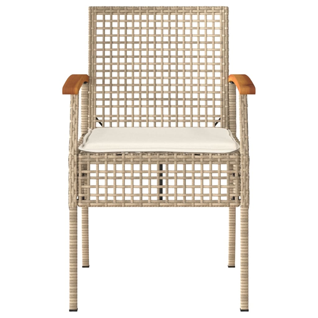 loungesæt til haven 4 dele med hynder polyrattan beige