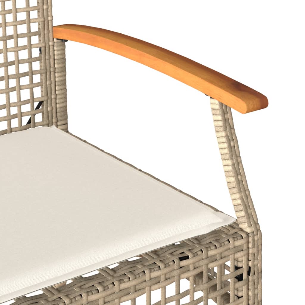 loungesæt til haven 4 dele med hynder polyrattan beige