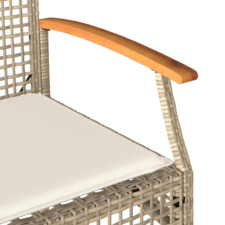 loungesæt til haven 4 dele med hynder polyrattan beige