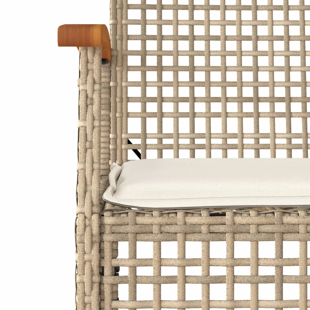loungesæt til haven 4 dele med hynder polyrattan beige