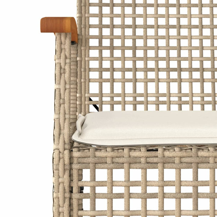 loungesæt til haven 4 dele med hynder polyrattan beige