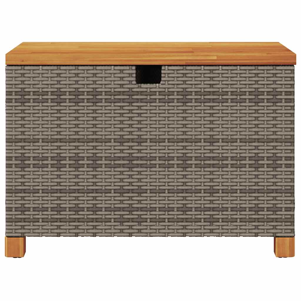 opbevaringsboks til haven 80x40x48 cm polyrattan akacietræ grå