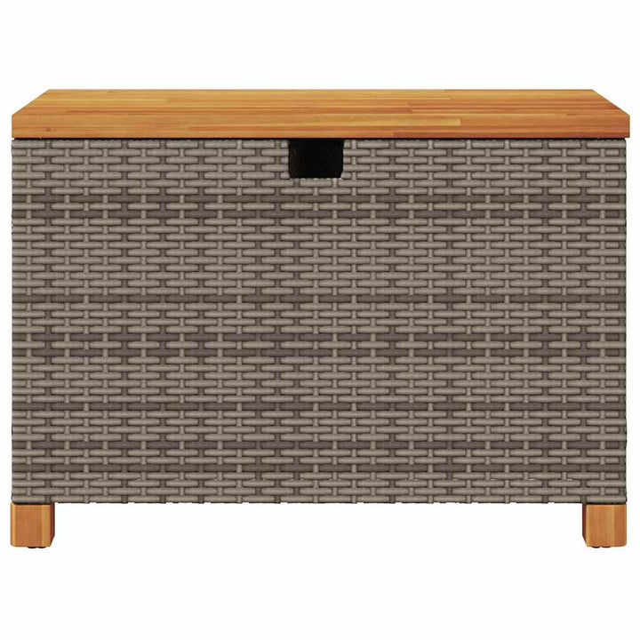 opbevaringsboks til haven 80x40x48 cm polyrattan akacietræ grå