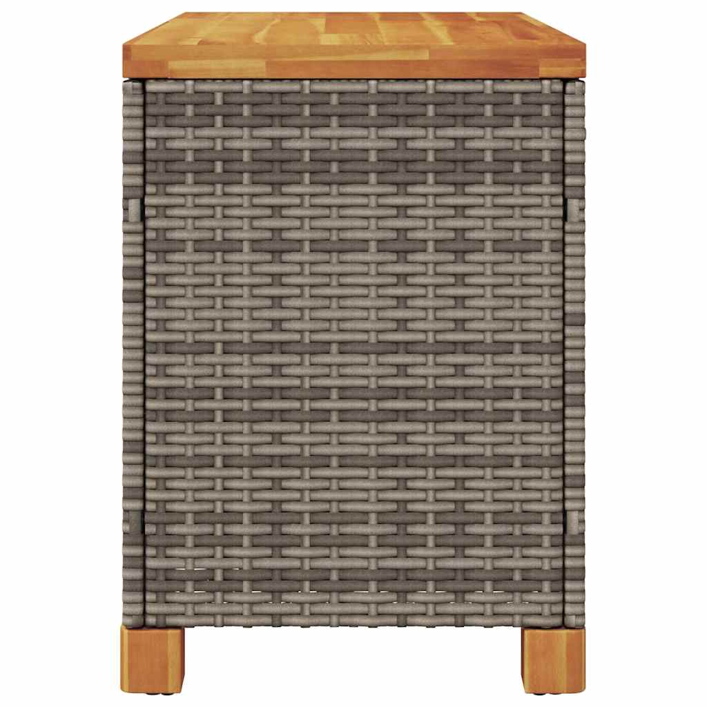 opbevaringsboks til haven 80x40x48 cm polyrattan akacietræ grå
