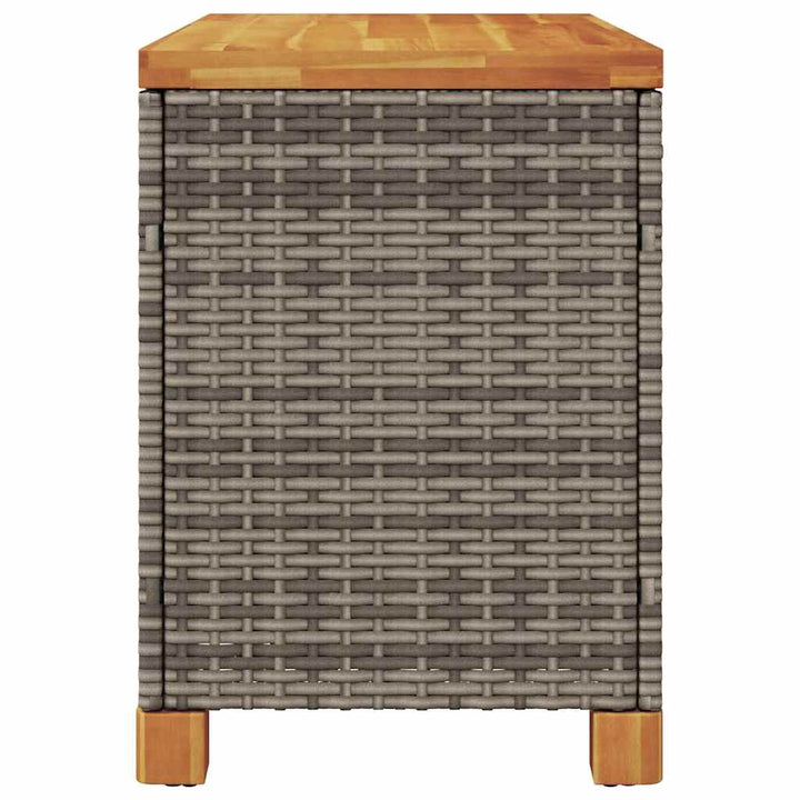 opbevaringsboks til haven 80x40x48 cm polyrattan akacietræ grå